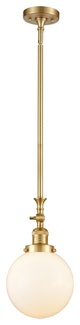 Beacon Mini Pendant, Satin Gold, Matte White