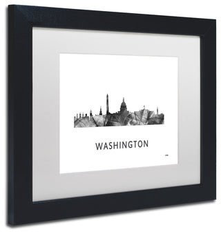 Marlene Watson 'Washington Dc Skyline' Matted Art, Black Frame, White, 14x11