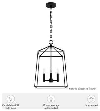 Fair Oaks Flat Matte Black 4 Light Pendant