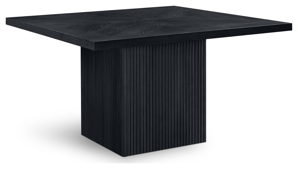 Belinda Beech Wood and Oak Veneer  Dining Table, Black, 54" W X 54" D, 1 Table