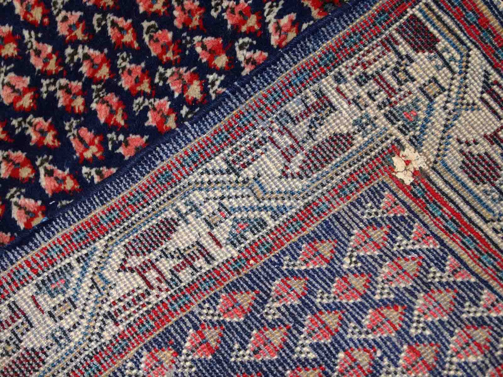 Handmade Vintage Indian Seraband Rug, 2'x4', 62cmx124cm 1970s
