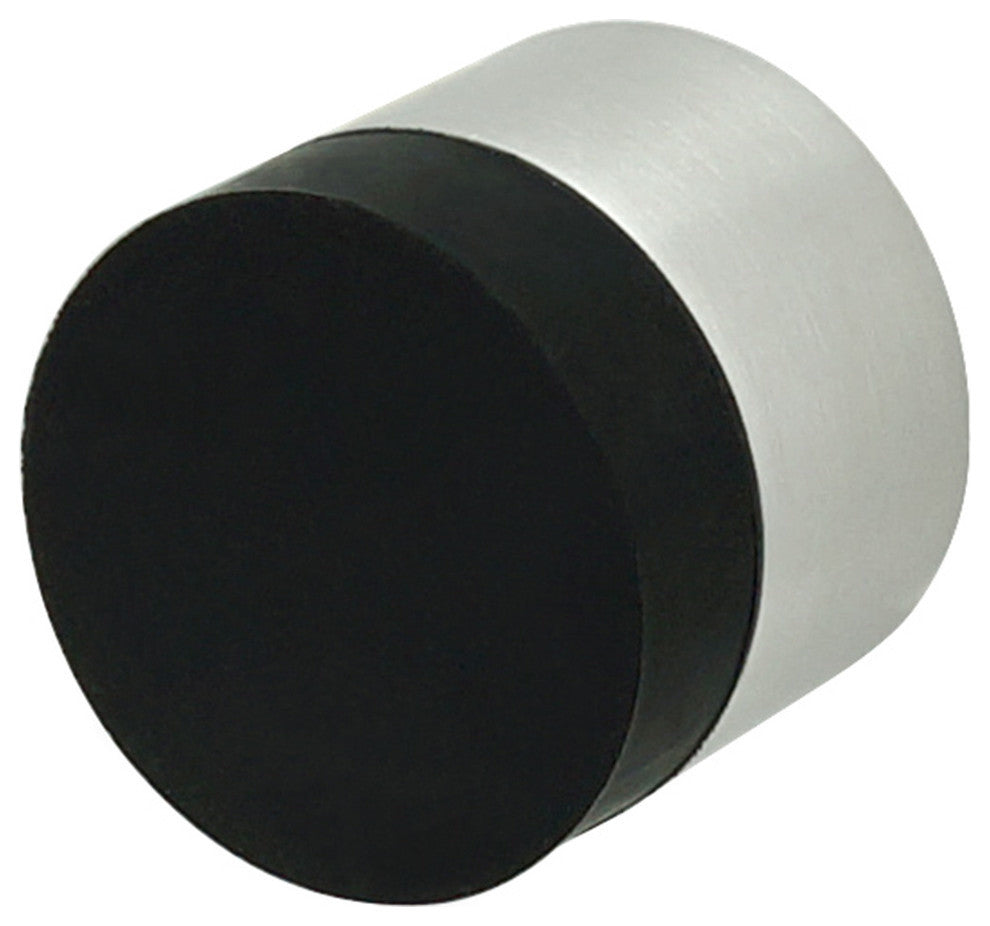 Cylindrical Shape Door Stop, Wall Mount, Polished Stainless Steel, Satin Stainless Steel