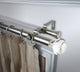 Leilani 1" Diameter Double Curtain Rod, Satin Nickel, 160-240"
