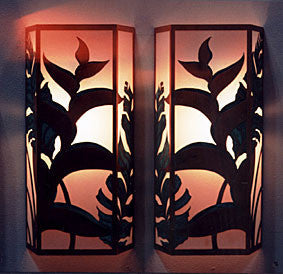Heliconia Sconce 22" Patina Finish, Left