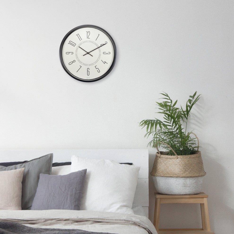 NeXtime Luminous Metal and Glass Wall Clock, White
