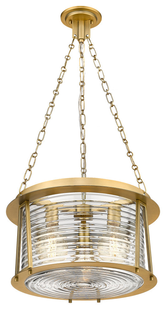Z-LITE 3-Light Pendant, Rubbed Brass