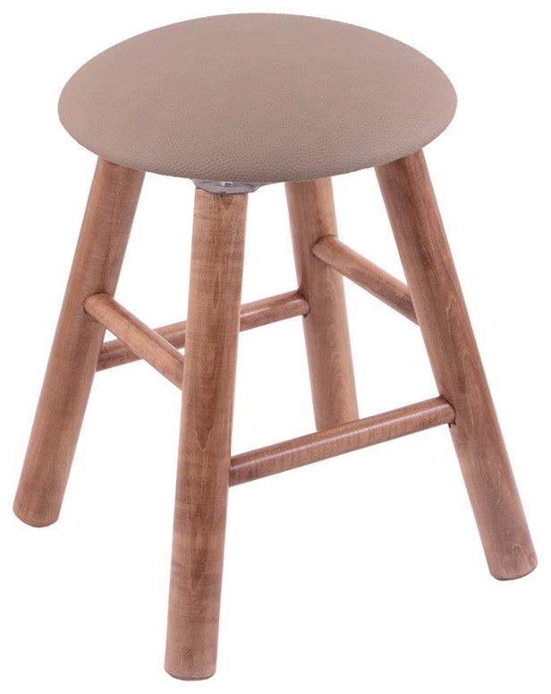 Holland Bar Stool, Maple Round Cushion Vanity Stool, Smooth Legs