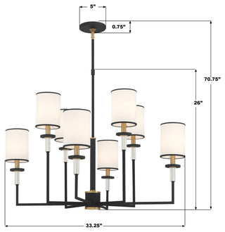 Crystorama Lighting Group HAT-478 Hatfield 8 Light 33"W Crystal - Vibrant Gold