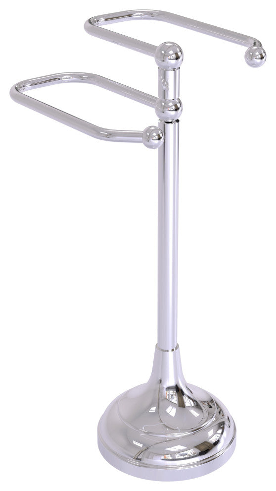 Free Standing Two Arm Guest Towel Holder, Polished Chrome