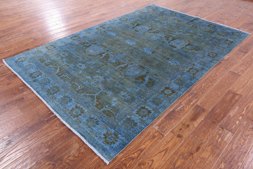 Handmade Overdyed Full Pile Wool Rug 6' 0" X 9' 2" - WR1297