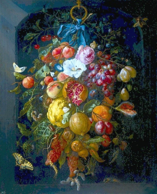 Jan Davidsz De Heem Festoon of Fruit and Flowers Wall Decal