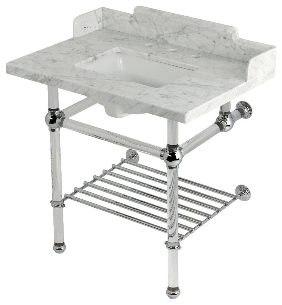 LMS3030MASQB1 30" Console Sink with Acrylic Legs (8-Inch, 3 Hole)