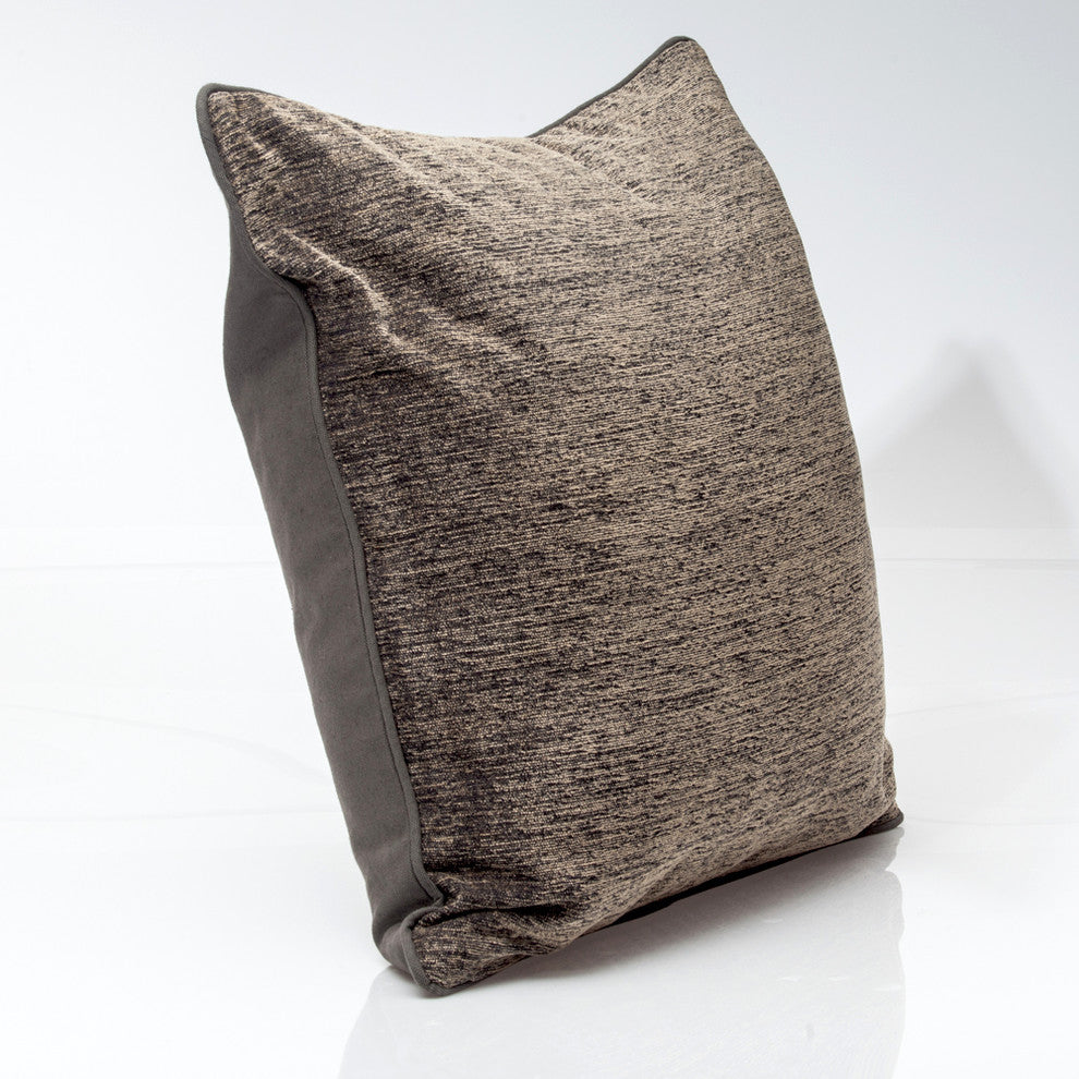 Decorative Pillow Cover In Gray Chenille, 24x24