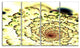 Green Light Fractal Flower Pattern, Abstract Wall Art Canvas, 48"x28", 4 Panels