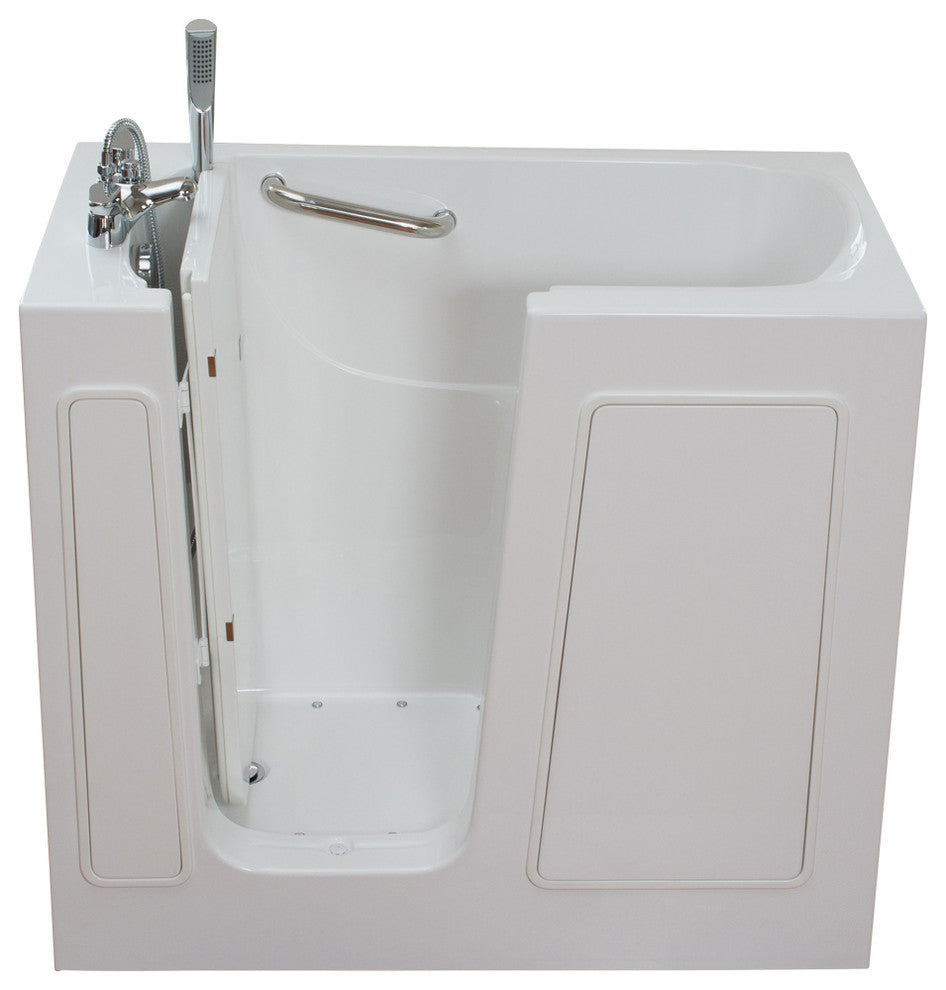 Ella's Bubbles Small Walk-In Air Massage Bathtub, White With Left Drain