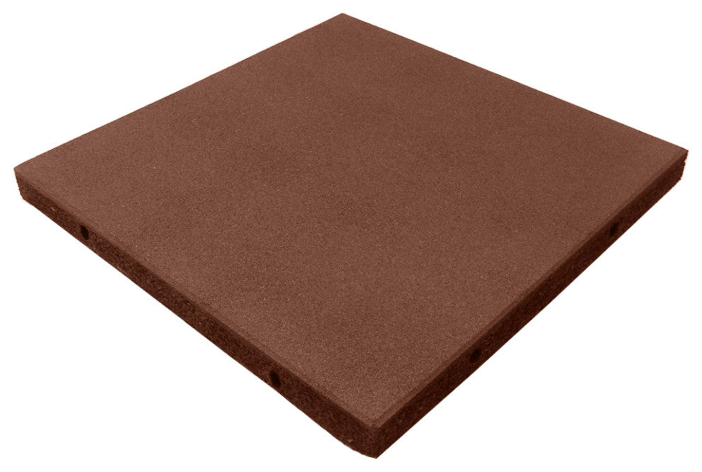 Rubber-Cal Eco-Safety Interlocking Tiles, 2.5", Red, 10 Pack