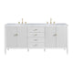 Myrrin 72" Double Vanity, Bright White, 3 CM Carrara White Marble Top