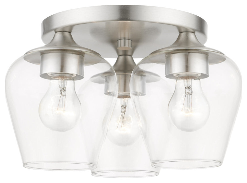 Willow 3 Light Brushed Nickel Flush Mount