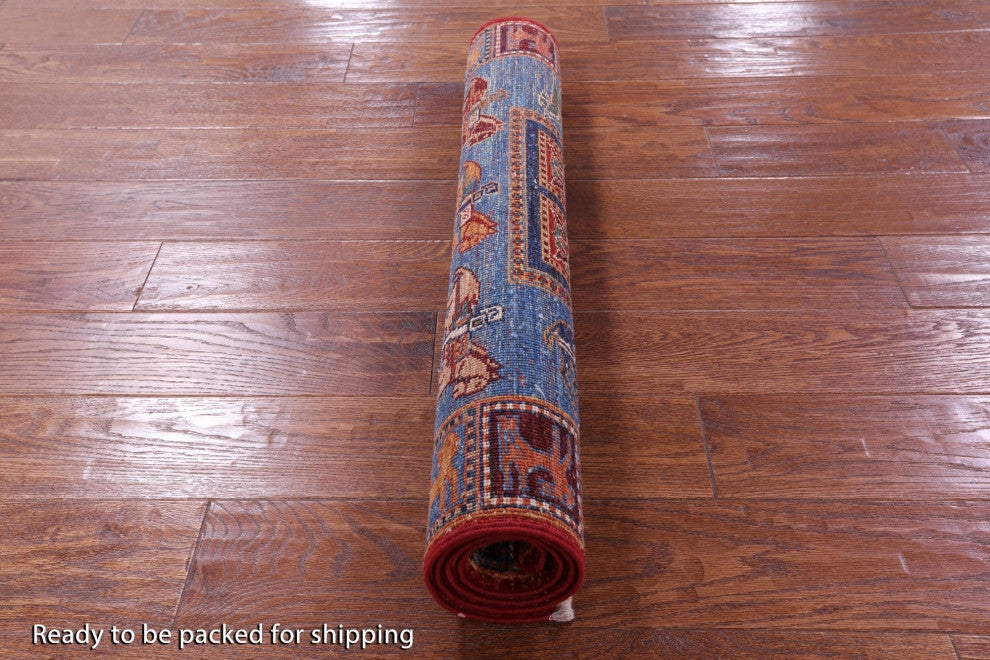 Antiqued Pazyryk Historical Design Handmade Rug 2' 9" X 3' 11" Q10973
