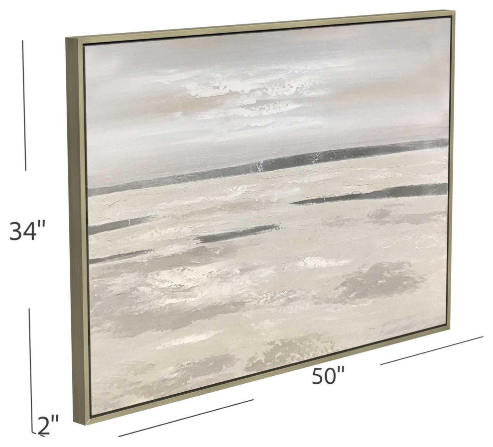 Silver Landscape Framed Canvas - Gray