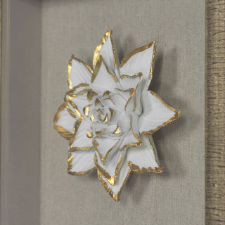 Gold Ceramic Flower Shadow Box Wall DÃ©cor (MS39291CP)
