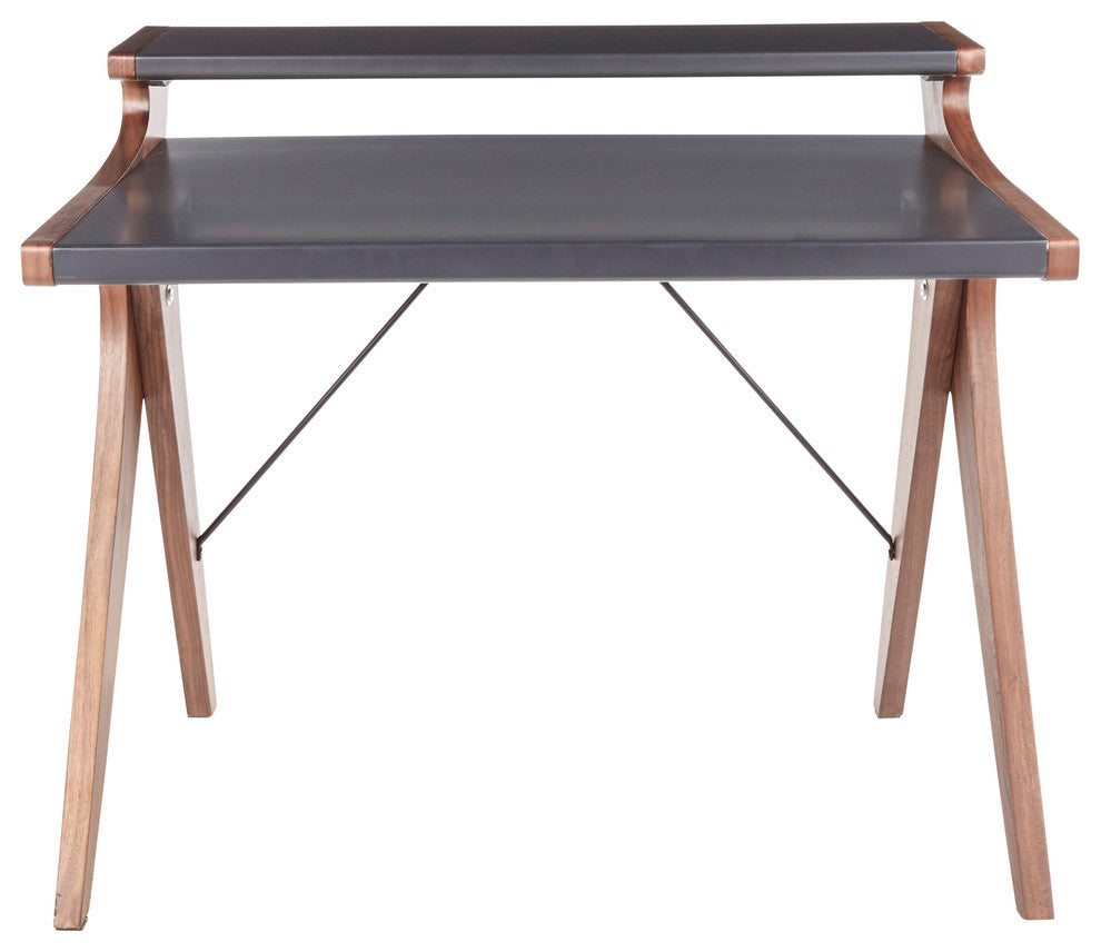 Archer Contemporary Desk, Grey Wood