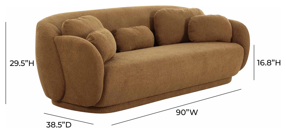 Misty Brown Boucle Sofa Brown