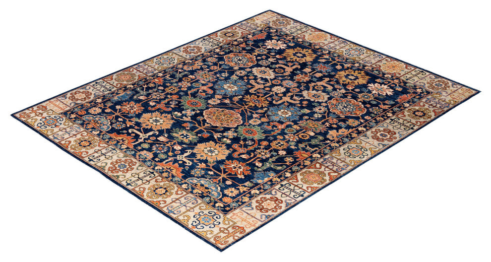 Serapi One-of-a-Kind Hand-Knotted Area Rug Blue, 8'1" x 9'9"