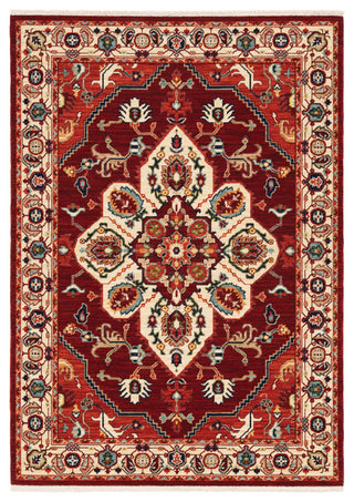 Oriental Weavers Lilihan Indoor Rug Red/ Ivory 6'7" X 9'6"