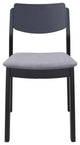 Dining Chair, Set of 2, Fabric, Wood, Gray, Black, Bar Kitchen Cafe Bistro