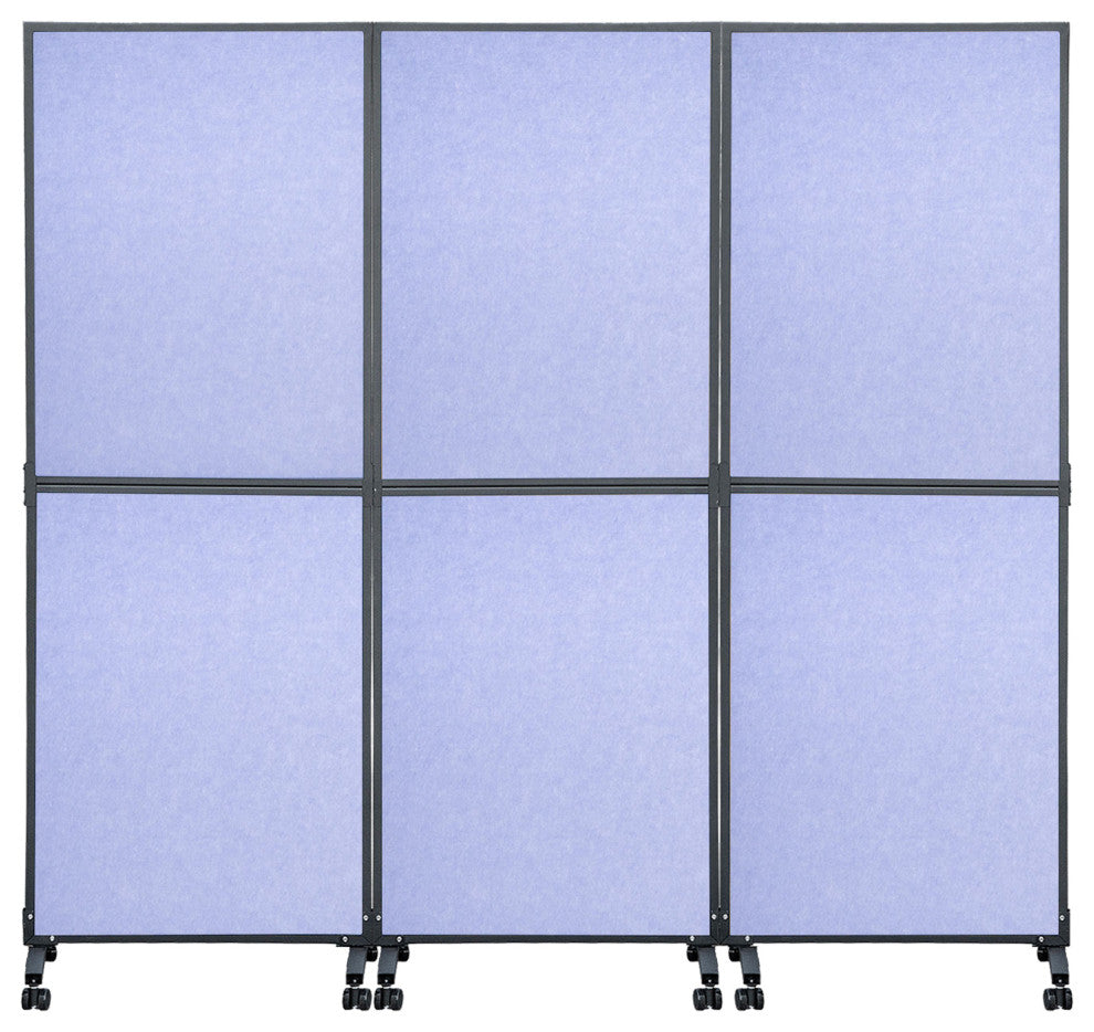 Acoustic Room Divider 72"x66" Office Partition 3 Panels, Blue