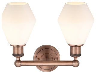 Cindyrella 2-Light 15" Vanity Light, Antique Copper, Cased Matte White Shade