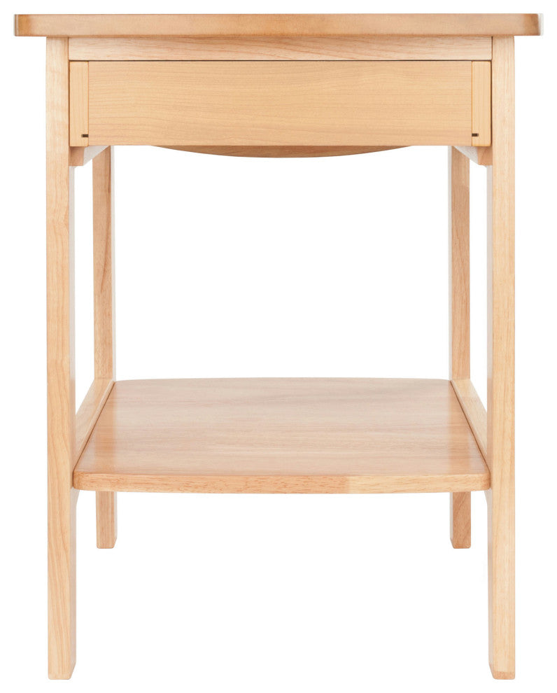 Claire Curved Accent Table, Nightstand, Natural