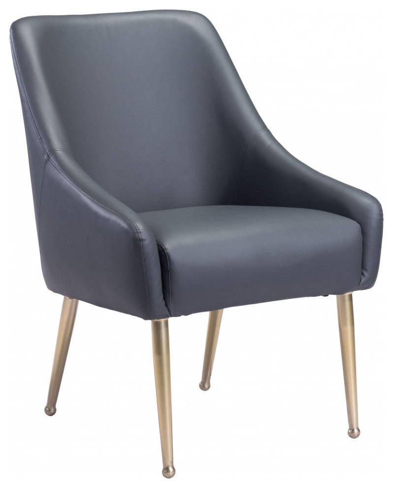 Gold and Gray Faux Leather Comfy Armchair
