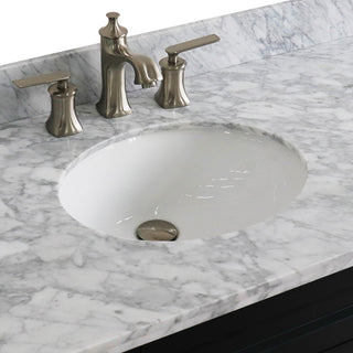 49" Single Sink Vanity, Dark Gray Finish With White Carrara Marble