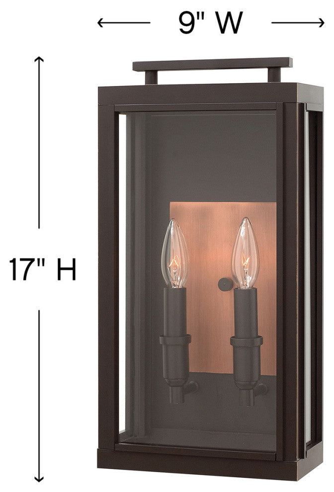 Hinkley Sutcliffe Medium Wall Mount Lantern, Oil Rubbed Bronze