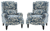 Modern Manual Wingback Recliner Set of 2, Jacobean
