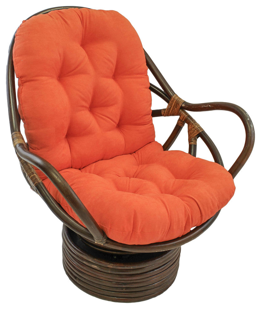 48"x24" Solid Micro Suede Swivel Rocker Cushion, Tangerine Dream