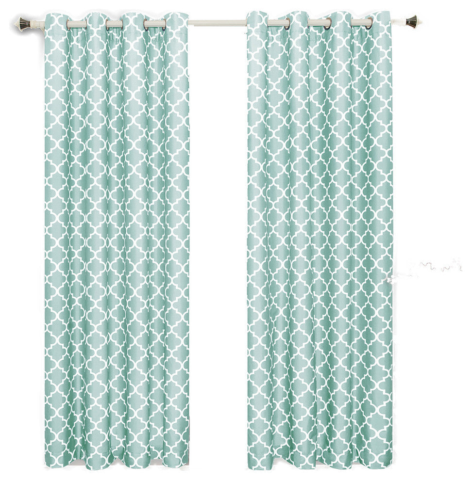 Meridian Room Darkening Grommet Panels, 2PC, Teal, 104"x84"