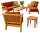 6-Piece Giva Outdoor Teak Sofa Set With Sunbrella Cushions Shore Classic