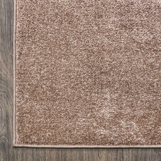 Haze Solid Low-Pile Runner Rug, Brown, 9 X 12