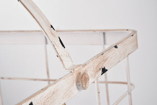 4-Light Antique White Wood Lantern Chandelier