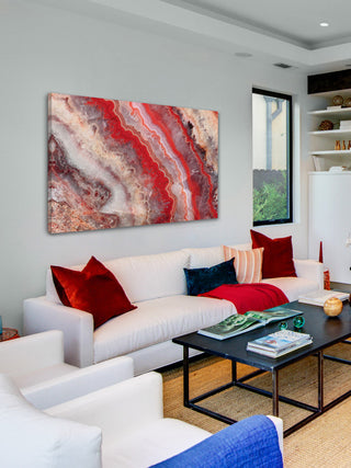 "Red Rhodochrosite" Painting Print on Canvas