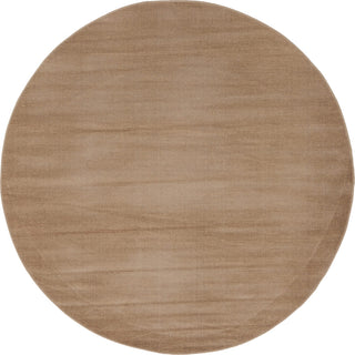Unique Loom Light Brown Solid Williamsburg 5' 0 x 5' 0 Round Rug