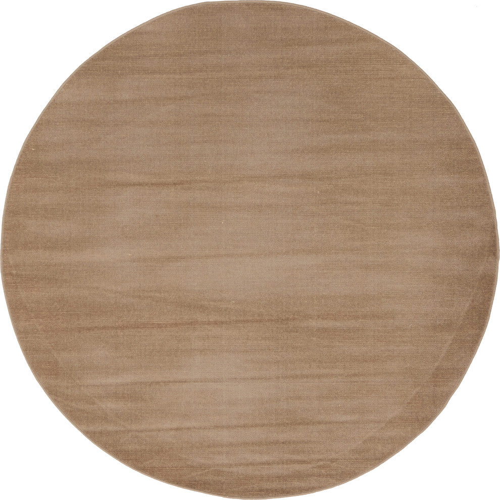 Unique Loom Light Brown Solid Williamsburg 5' 0 x 5' 0 Round Rug