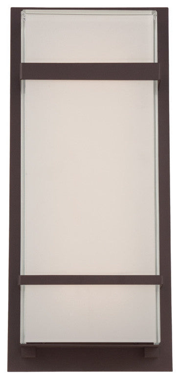 LED Outdoor Wall Mounted Light, Bronze With White Silk Screened