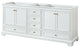 80" Double Bath Vanity, White, No Countertop, No Sinks, Gold Trim