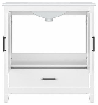 Bush Key West 32" Engineered Wood Bathroom Vanity with Sink in White Ash