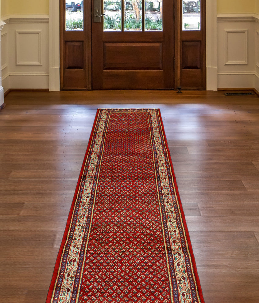 Fine Vintage Distressed Haluk Red/Ivory Runner, 2'9 x 11'4
