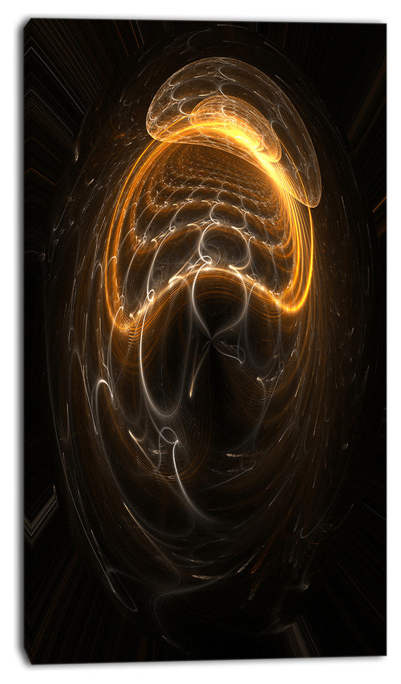 Beautiful Fractal Sphere Pattern, Flower Artwork on Canvas, 16"x32"